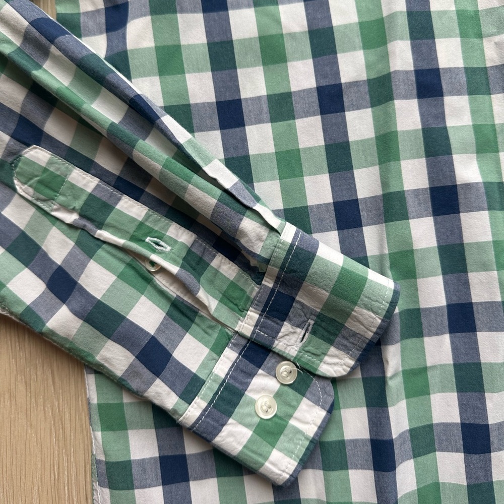Old Navy Buffalo Plaid Button Up Shirt Men’s XL Green Classic Casual - Picture 2 of 5
